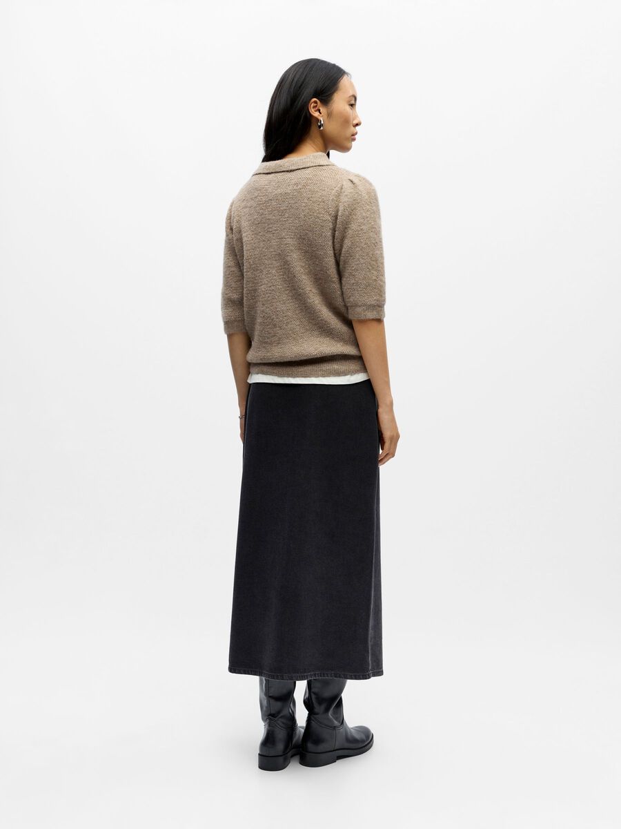 Product carousel image - KNITTED POLO SHIRT, Morel | 2