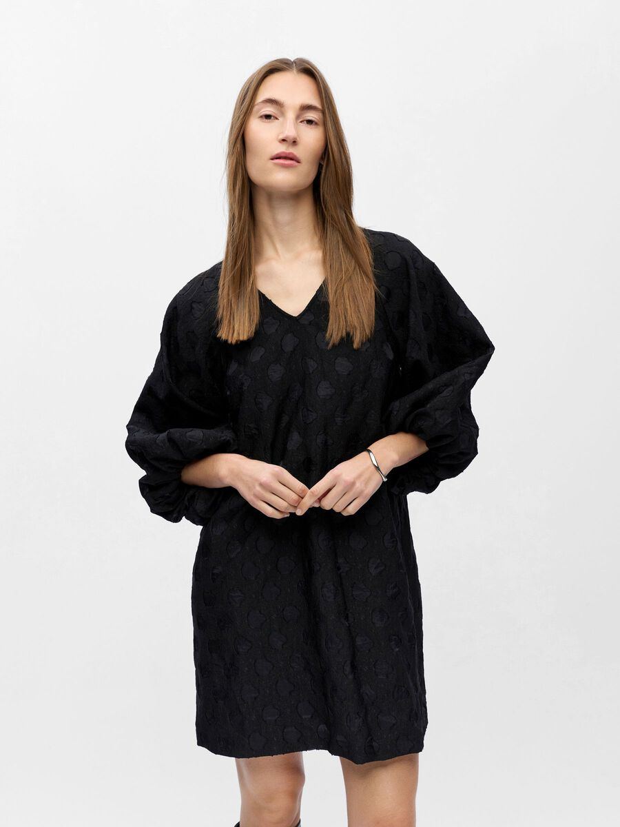 Product carousel image - JACQUARD MINI DRESS, Black | 1