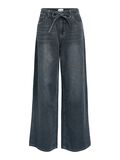 Product image thumbnail - TIE-WAIST WIDE LEG JEANS, Medium Grey Denim | 1