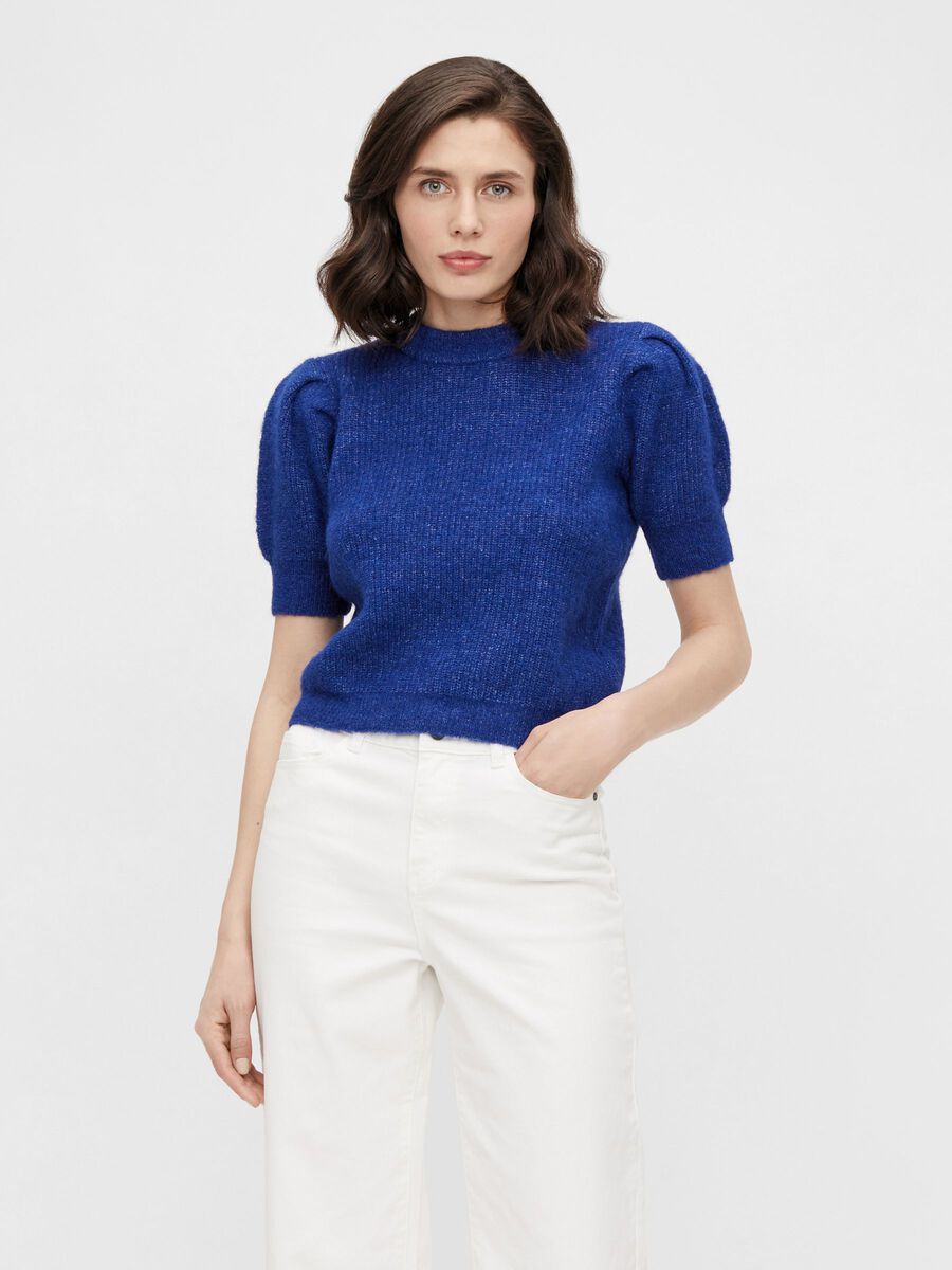 OBJECT MANCHES BOUFFANTES PULL EN MAILLE, Mazarine Blue, highres - 23036284_MazarineBlue_003.jpg