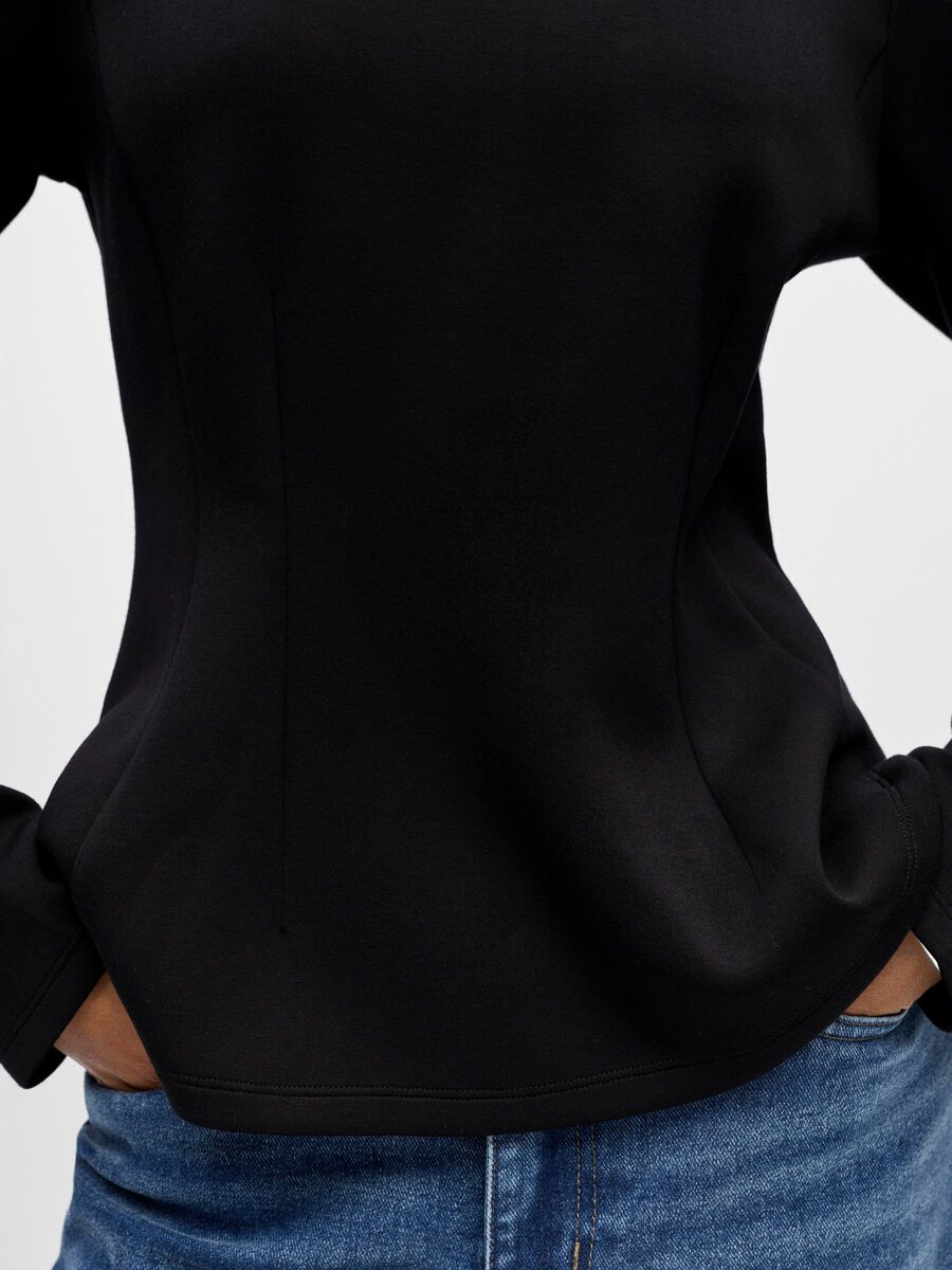 Product carousel image - PEPLUM TOP, Black | 3