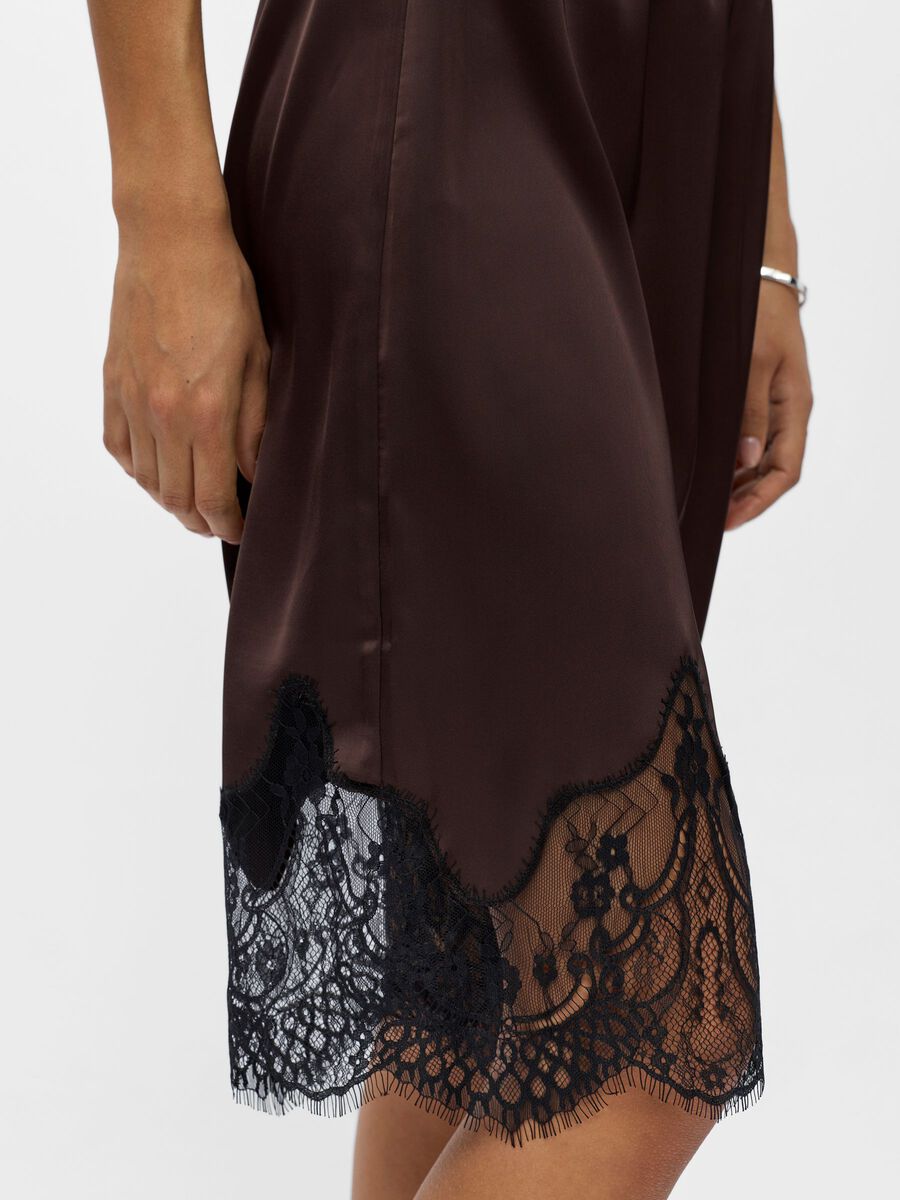 Carousel image - SATIN LACE BERMUDA SHORTS, Seal Brown | 5