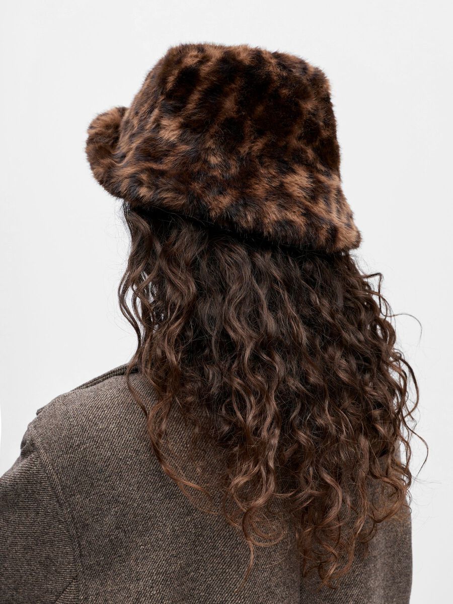 Product carousel image - FAUX FUR BUCKET HAT, Morel | 2