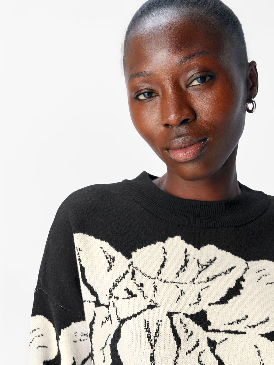 Carousel image - KNITTED PULLOVER, Black | 5