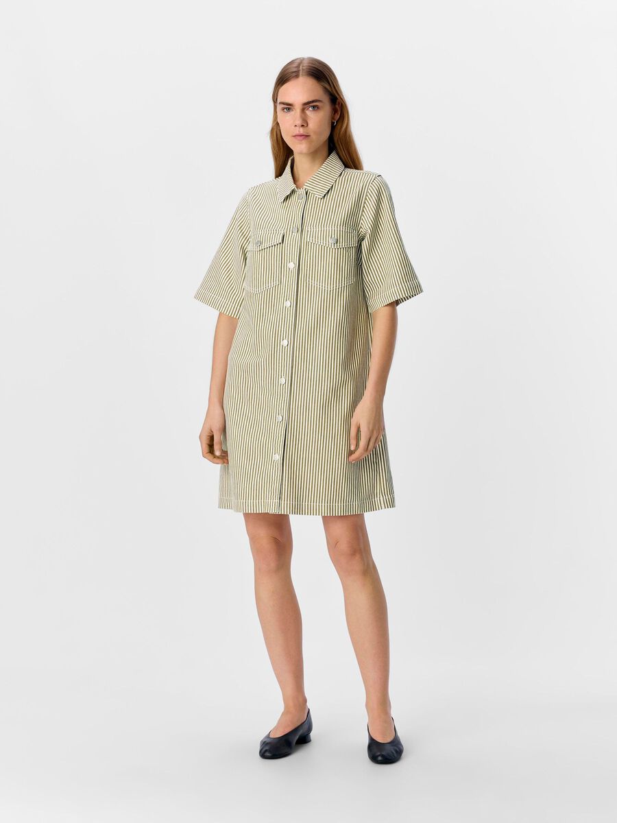 Carousel image - STRIPED DENIM DRESS, Cloud Dancer | 4