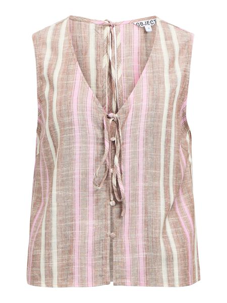 OBJECT V-NECK TIE TOP, Seal Brown, highres - 23048422_SealBrown_1277916_001.jpg