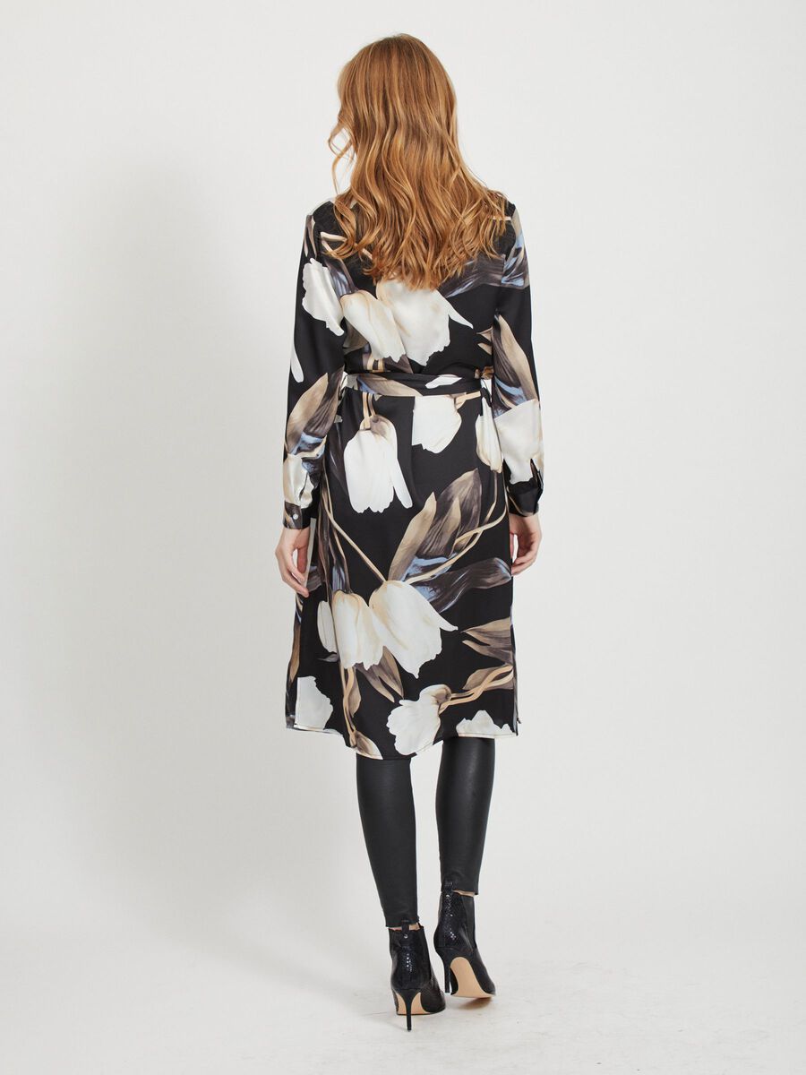 OBJECT WAIST TIE SHIRT DRESS, Black, highres - 23032302_Black_751443_004.jpg