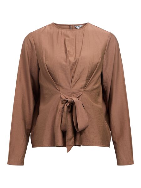 OBJECT PLEATED BLOUSE, Cocoa Brown, highres - 23048870_CocoaBrown_001.jpg