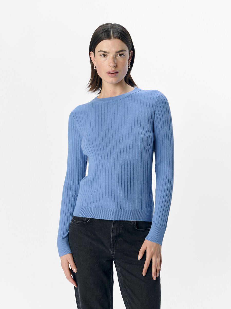 OBJECT RIBBED KNITTED TOP, Cornflower Blue, highres - 23046228_CornflowerBlue_1174677_003.jpg