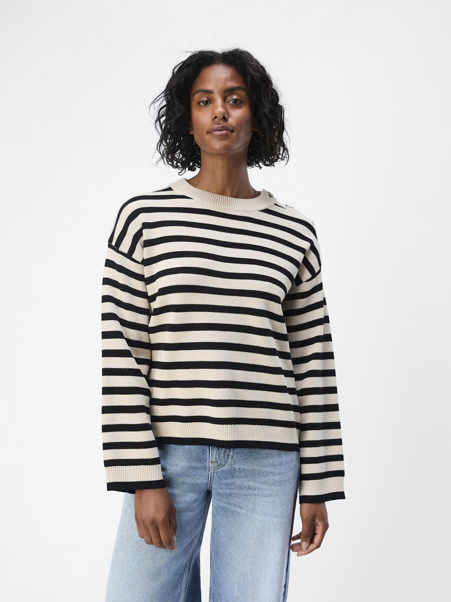 OBJECT LOOSE KNITTED PULLOVER, Sandshell, highres - 23044624_Sandshell_1121383_003.jpg