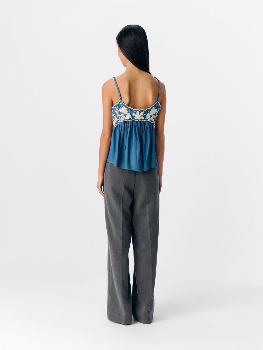 OBJECT EMBROIDERE CAMISOLE, Medium Blue Denim, highres - 23045734_MediumBlueDenim_1159787_004.jpg