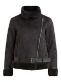 OBJECT BELTED FAUX SHEARLING JACKET, Black, highres - 23033495_Black_001.jpg
