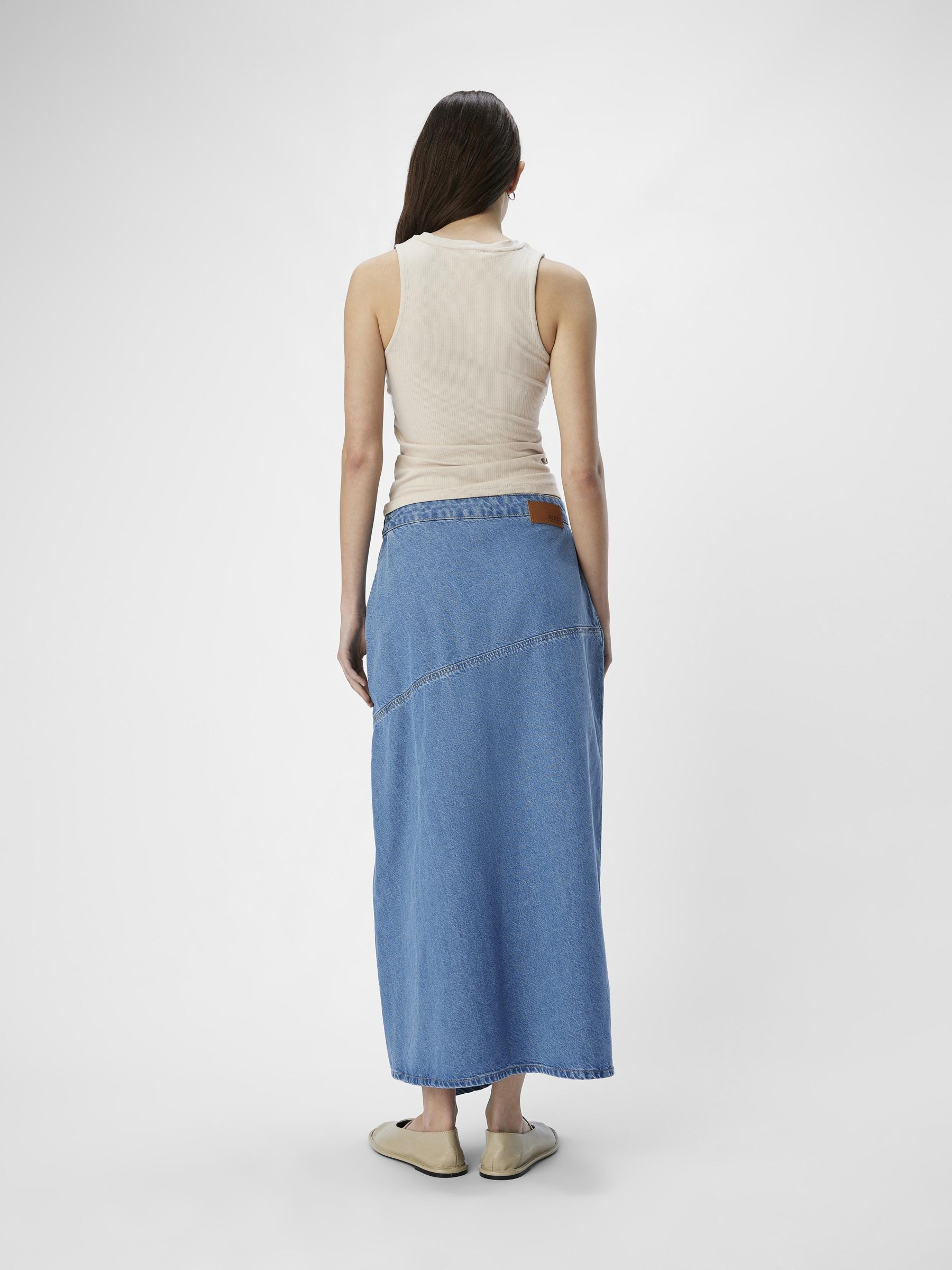 DENIM MIDI SKIRT Blue .OBJECT CI Belgium