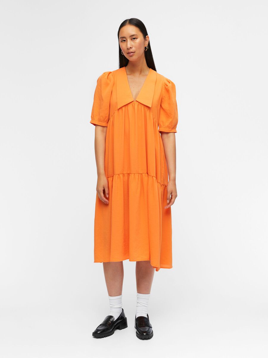 Object Collectors Item CHELSEA COLLAR PUFF SLEEVED DRESS, Autumn Sunset, highres - 23038344_AutumnSunset_003.jpg
