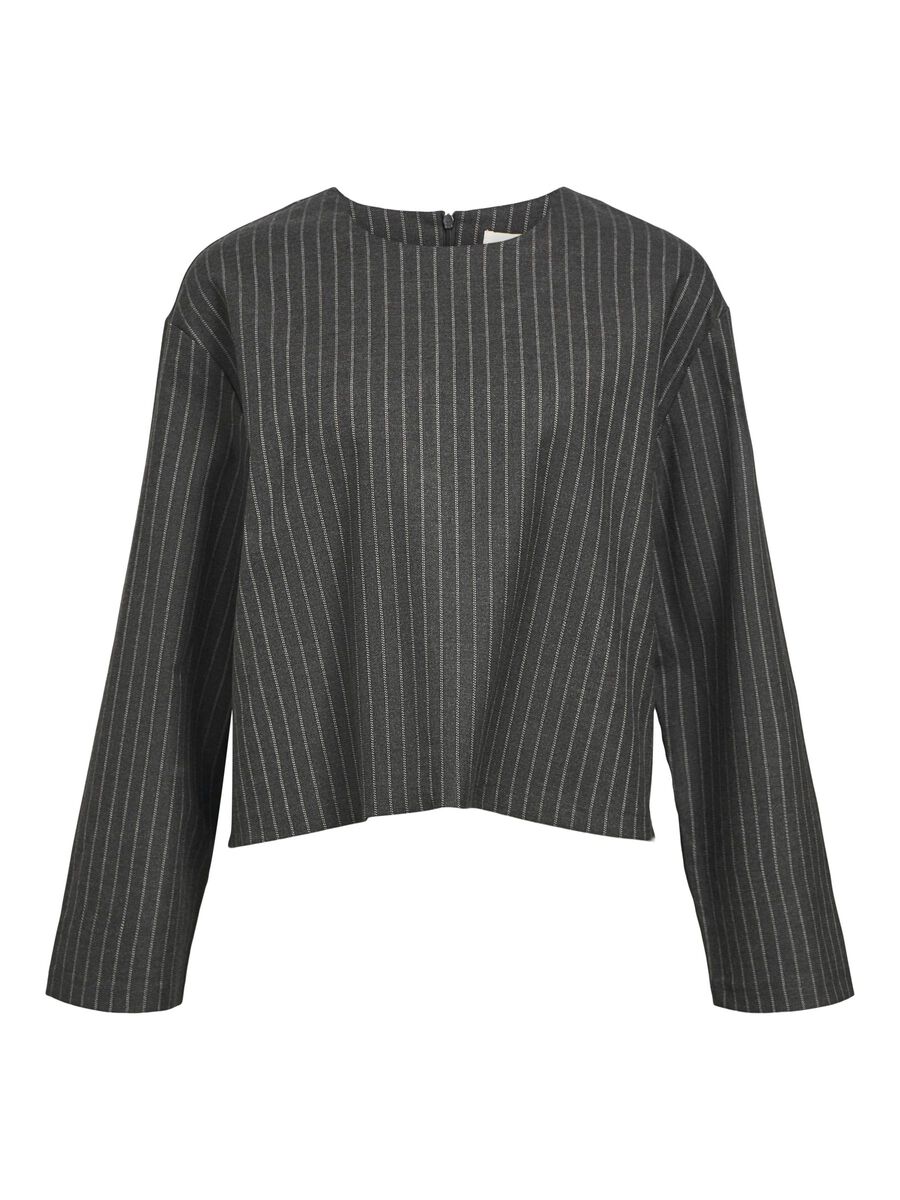 OBJECT PINSTRIPED TOP, Dark Grey Melange, highres - 23045398_DarkGreyMelange_1152567_001.jpg