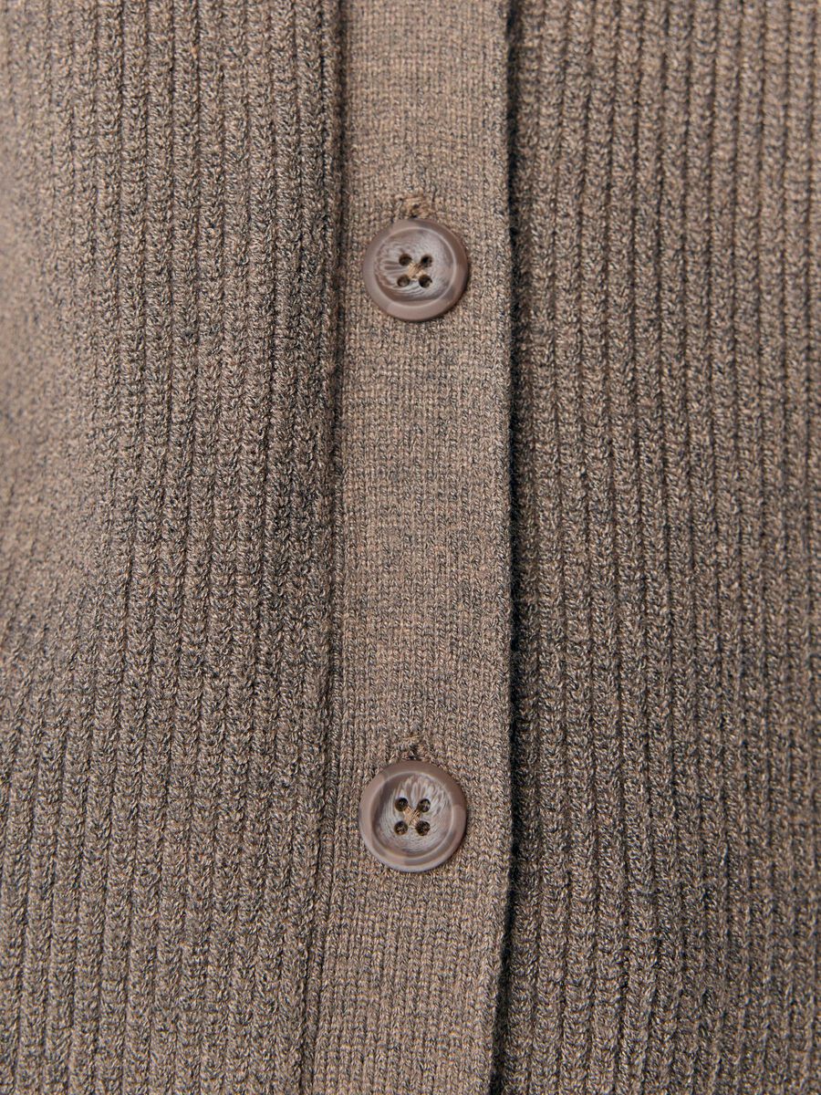 Carousel image - KORTÆRMET STRIKKET CARDIGAN, Morel | 5