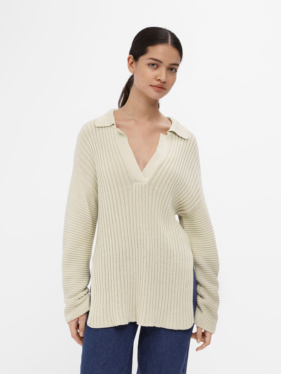 Object Collectors Item RIBBED KNITTED PULLOVER, Sandshell, highres - 23043657_Sandshell_003.jpg