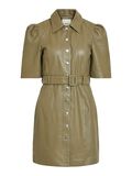 Object Collectors Item SHORT SLEEVED BELTED LEATHER DRESS, Burnt Olive, highres - 23033423_BurntOlive_001.jpg