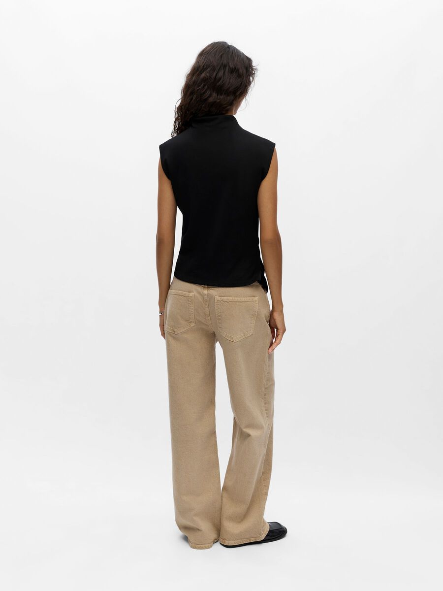 Product carousel image - GEPLOOID ASYMMETRISCH TOP, Black | 2