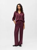 Product image thumbnail - SATIN TROUSERS, Mauve Wine | 4