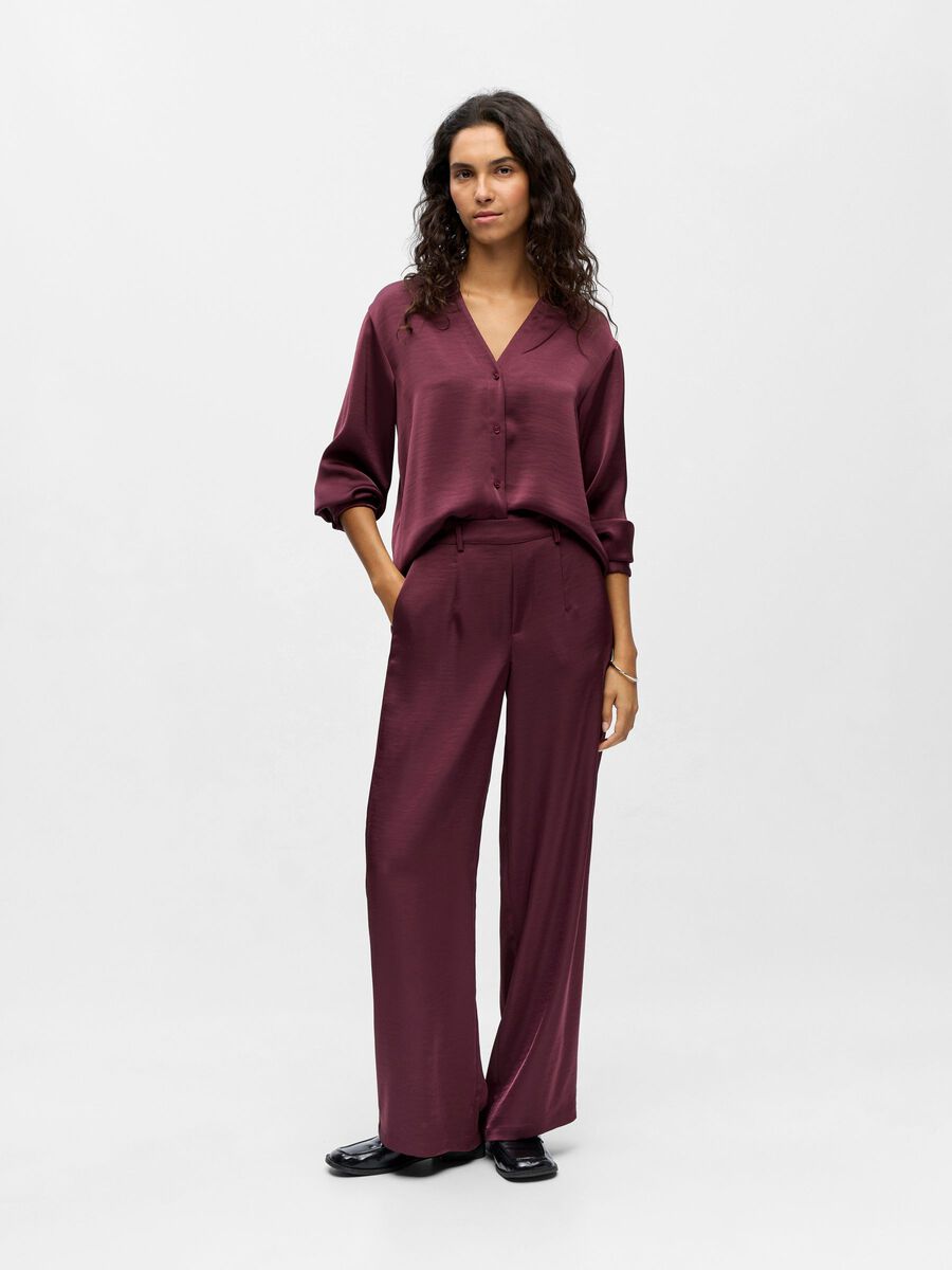 Carousel image - SATIN TROUSERS, Mauve Wine | 4