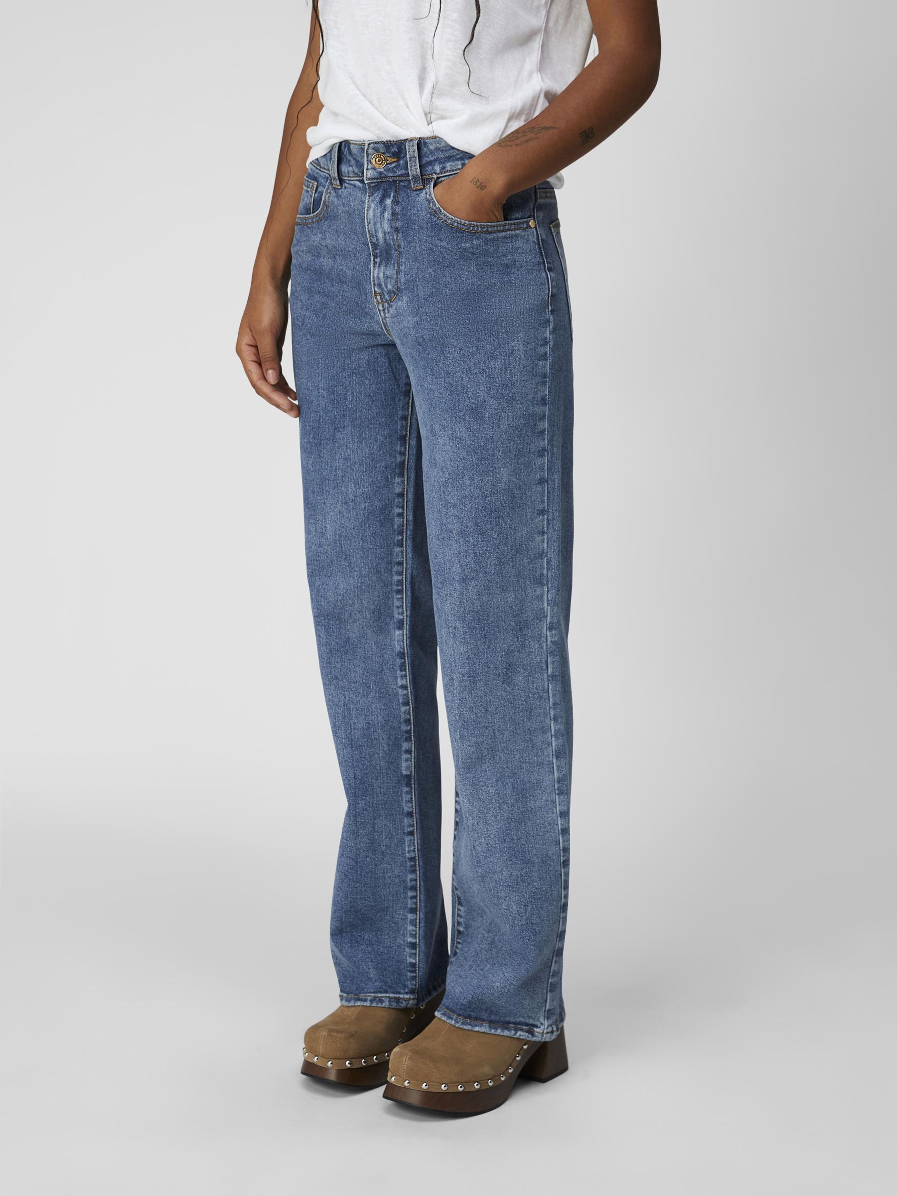 Taille mi clearance haute jean