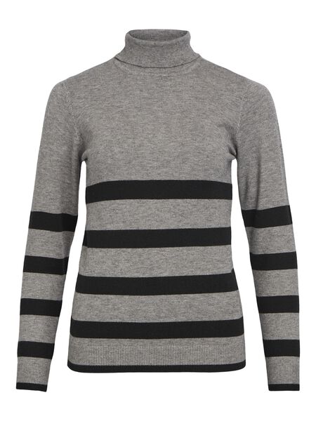 Object Collectors Item HIGH NECK KNITTED PULLOVER, Medium Grey Melange, highres - 23033228_MediumGreyMelange_1073971_001.jpg