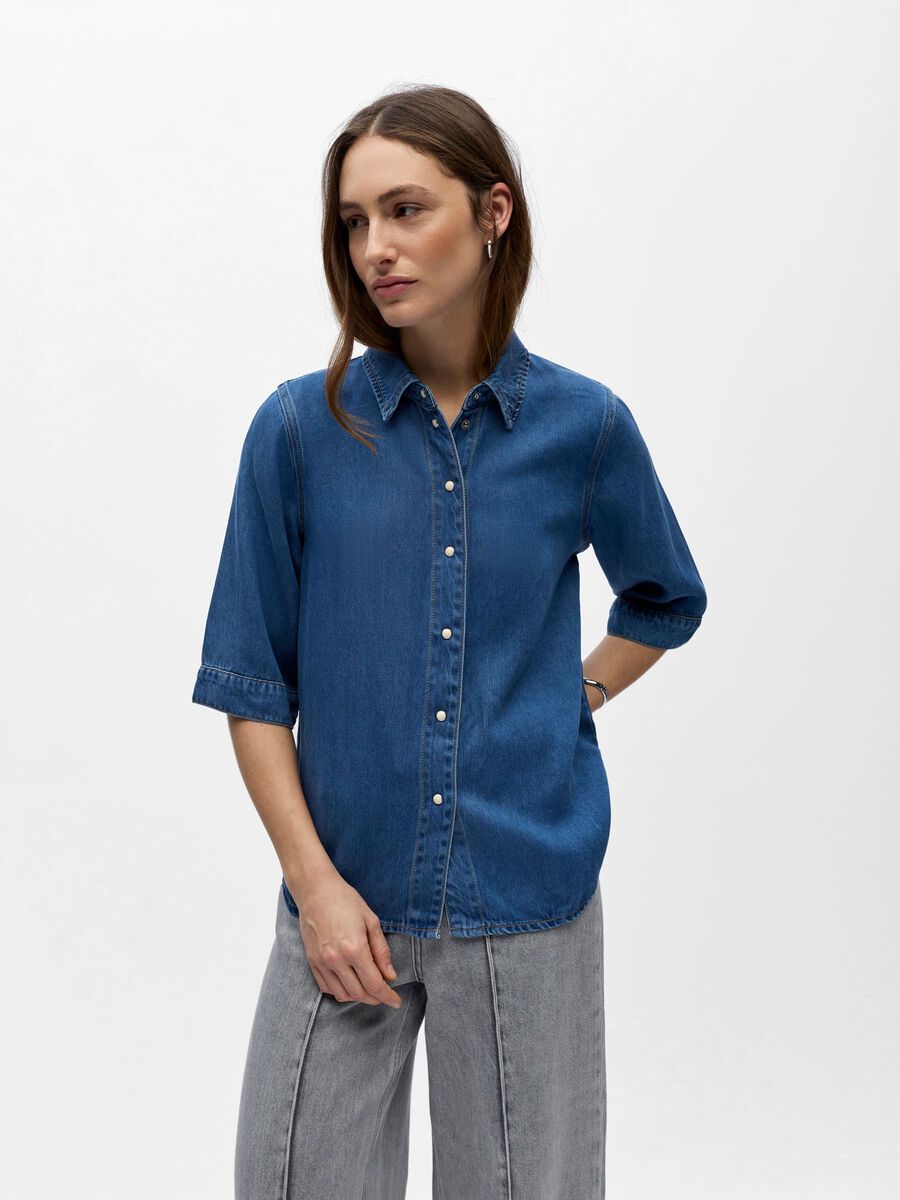 Product carousel image - KORTERMET DENIMSKJORTE, Medium Blue Denim | 1