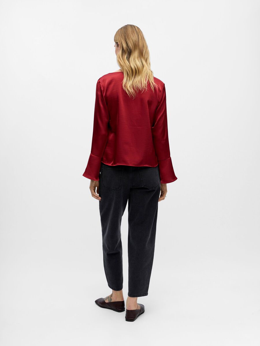 Carousel image - COWL NECK TOP, Karanda Red | 3