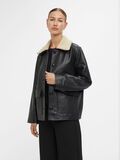 Object Collectors Item TEDDY COLLAR LEATHER JACKET, Black, highres - 23040505_Black_003.jpg