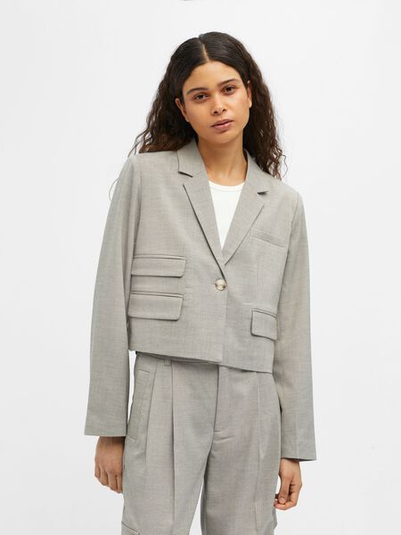 Object Collectors Item CROPPED BLAZER, Light Grey Melange, highres - 23041990_LightGreyMelange_003.jpg