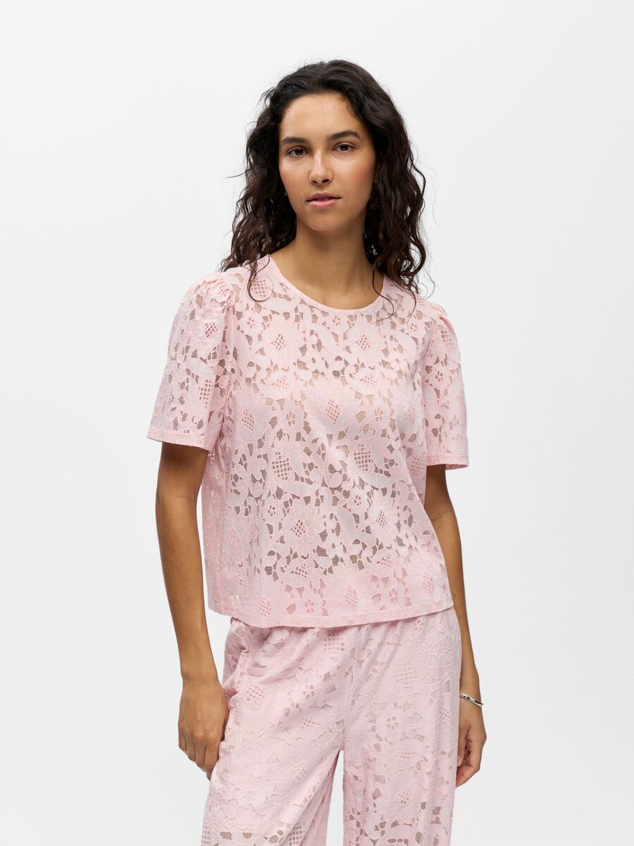 Product carousel image - SPITZEN PUFF&Auml;RMEL BLUSE, Pale Lilac | 1