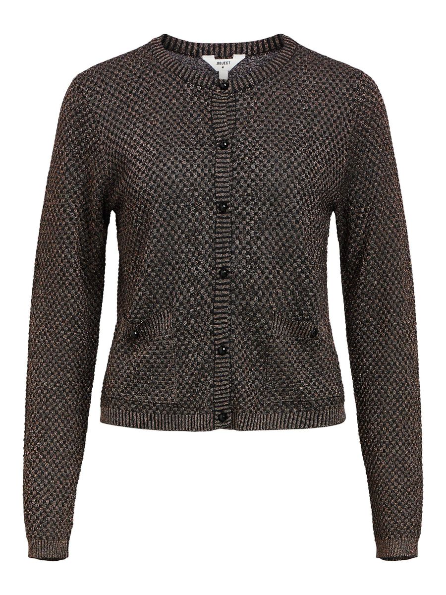 OBJECT KNITTED CARDIGAN, Black, highres - 23045800_Black_1158985_001.jpg