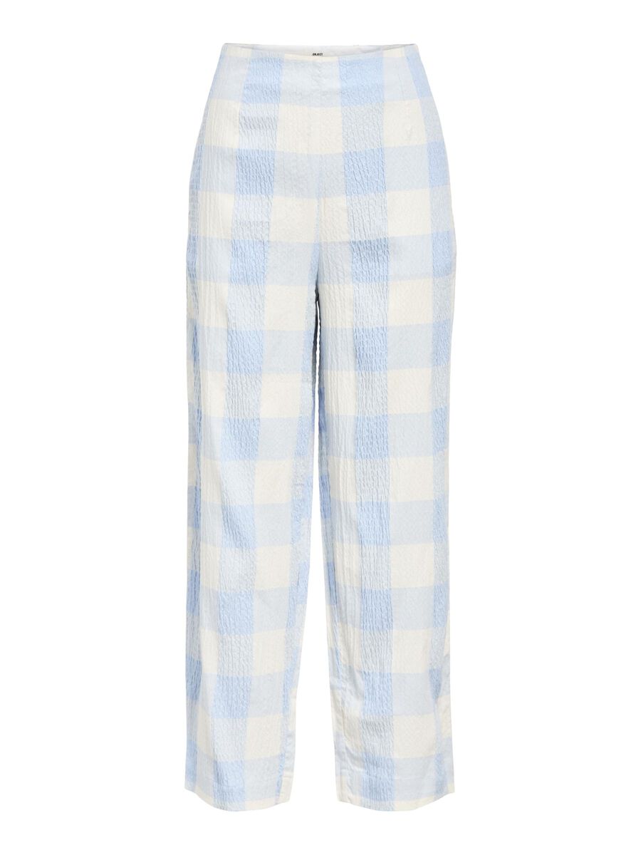 OBJECT CHECKED WIDE-LEG TROUSERS, Kentucky Blue, highres - 23046785_KentuckyBlue_1194570_001.jpg