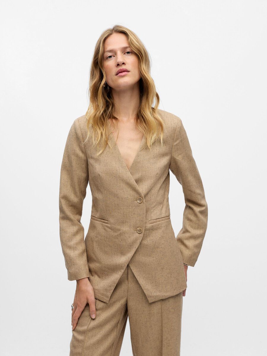 Carousel image - DOUBLE-BREASTED BLAZER, Tannin | 2