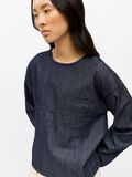 Product image thumbnail - DENIM POCKET DETAIL BLOUSE, Dark Blue Denim | 6