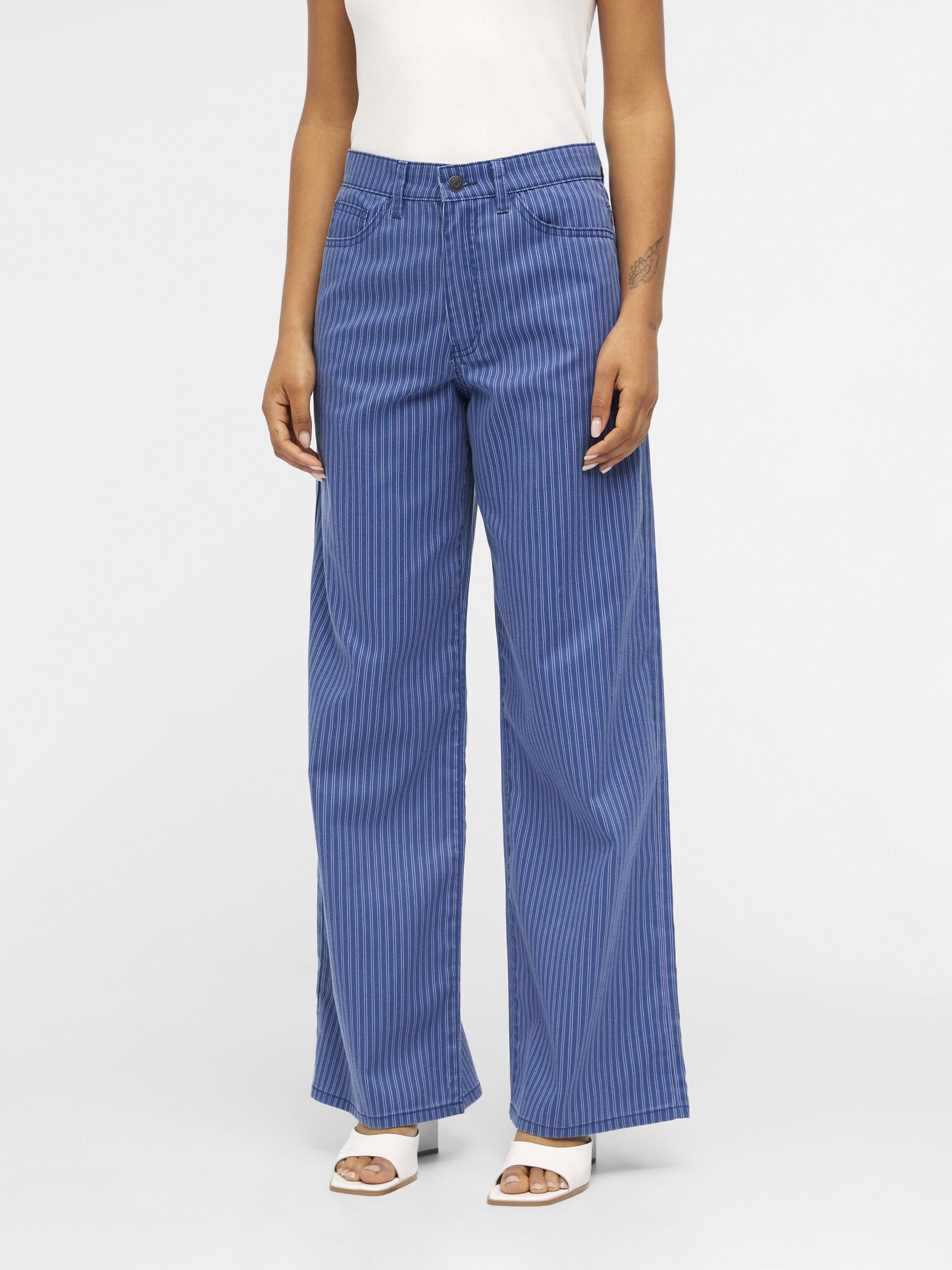 American eagle blue top striped pants