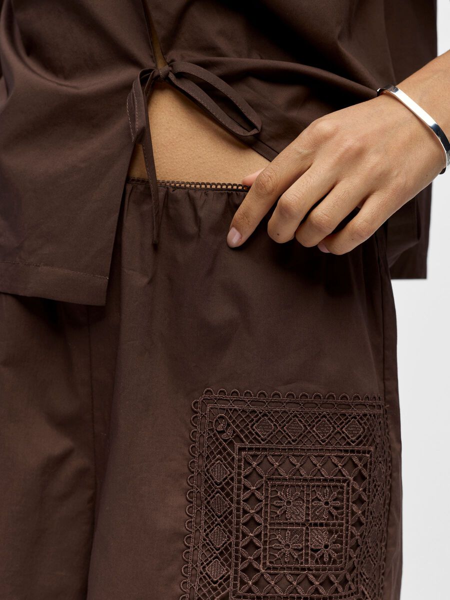 Carousel image - EMBROIDERED SHORTS, Seal Brown | 5