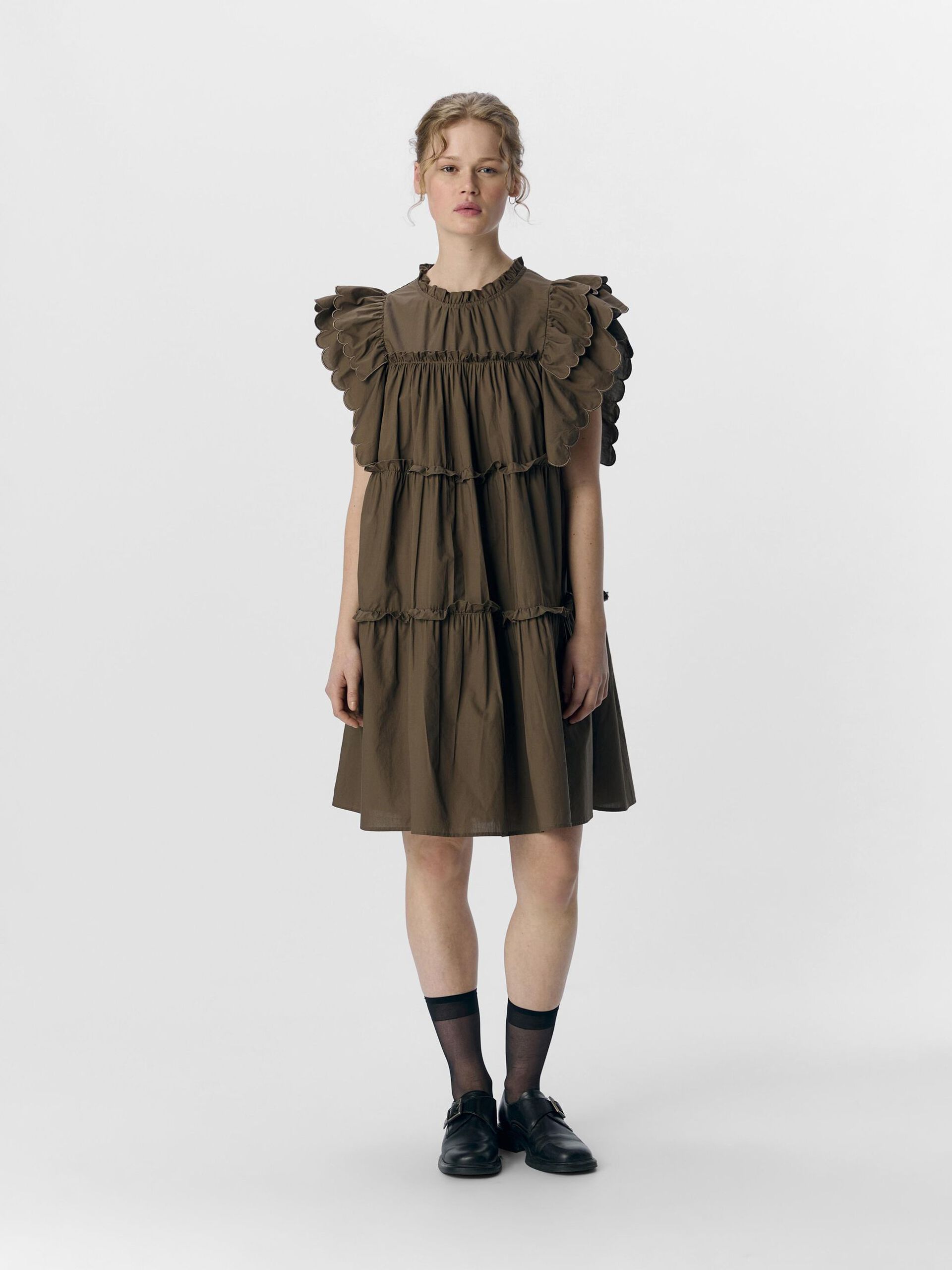 Carousel image - RUFFLED MINI DRESS, Morel | 4
