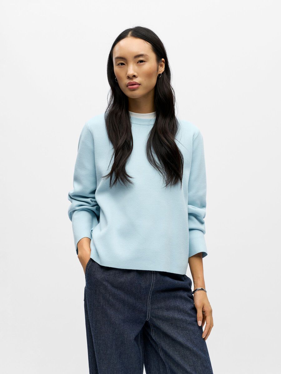 Product carousel image - LONG SLEEVED KNITTED PULLOVER, Winter Sky | 1
