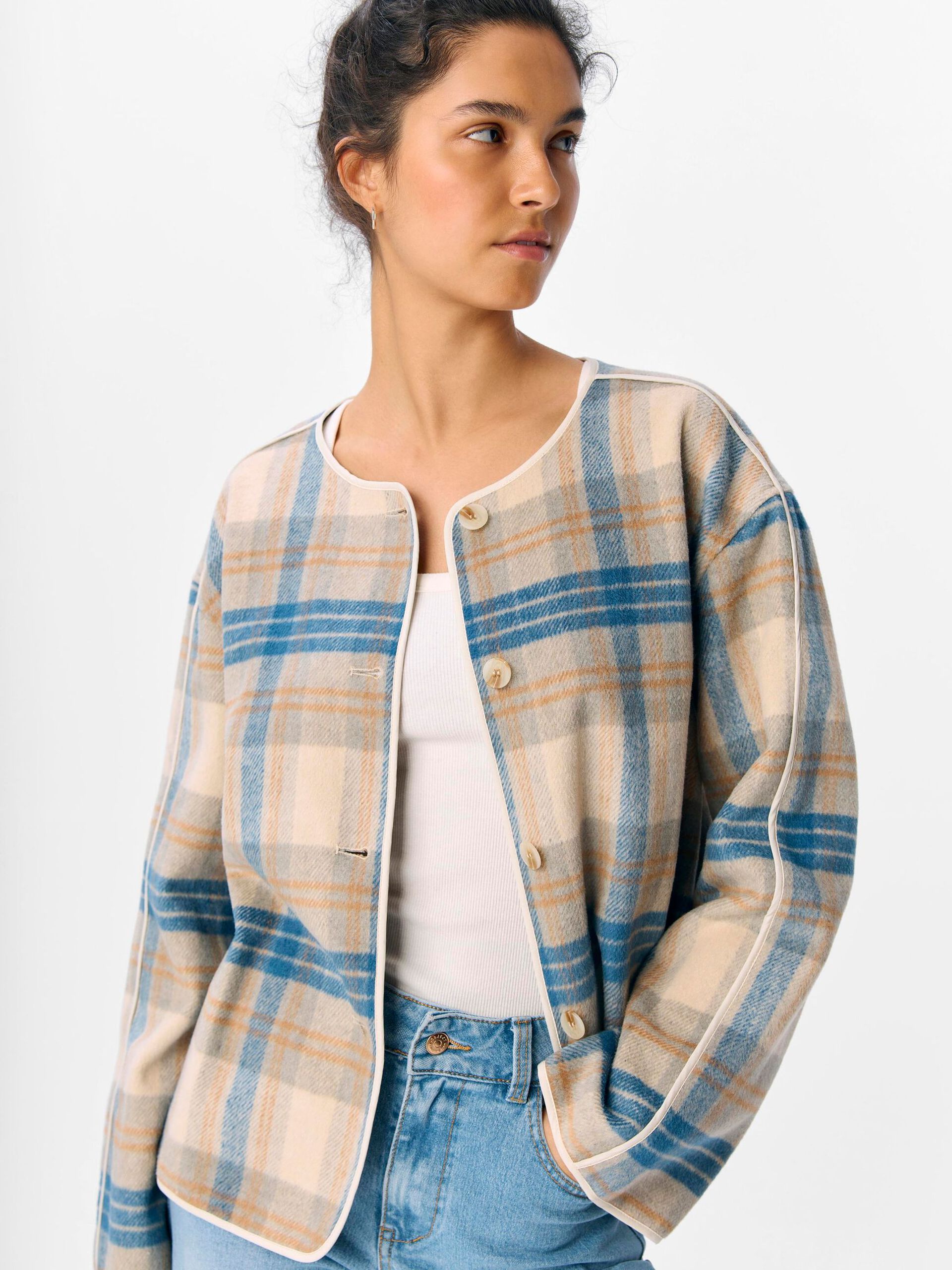 Carousel image - CHECKED JACKET, Sandshell | 6