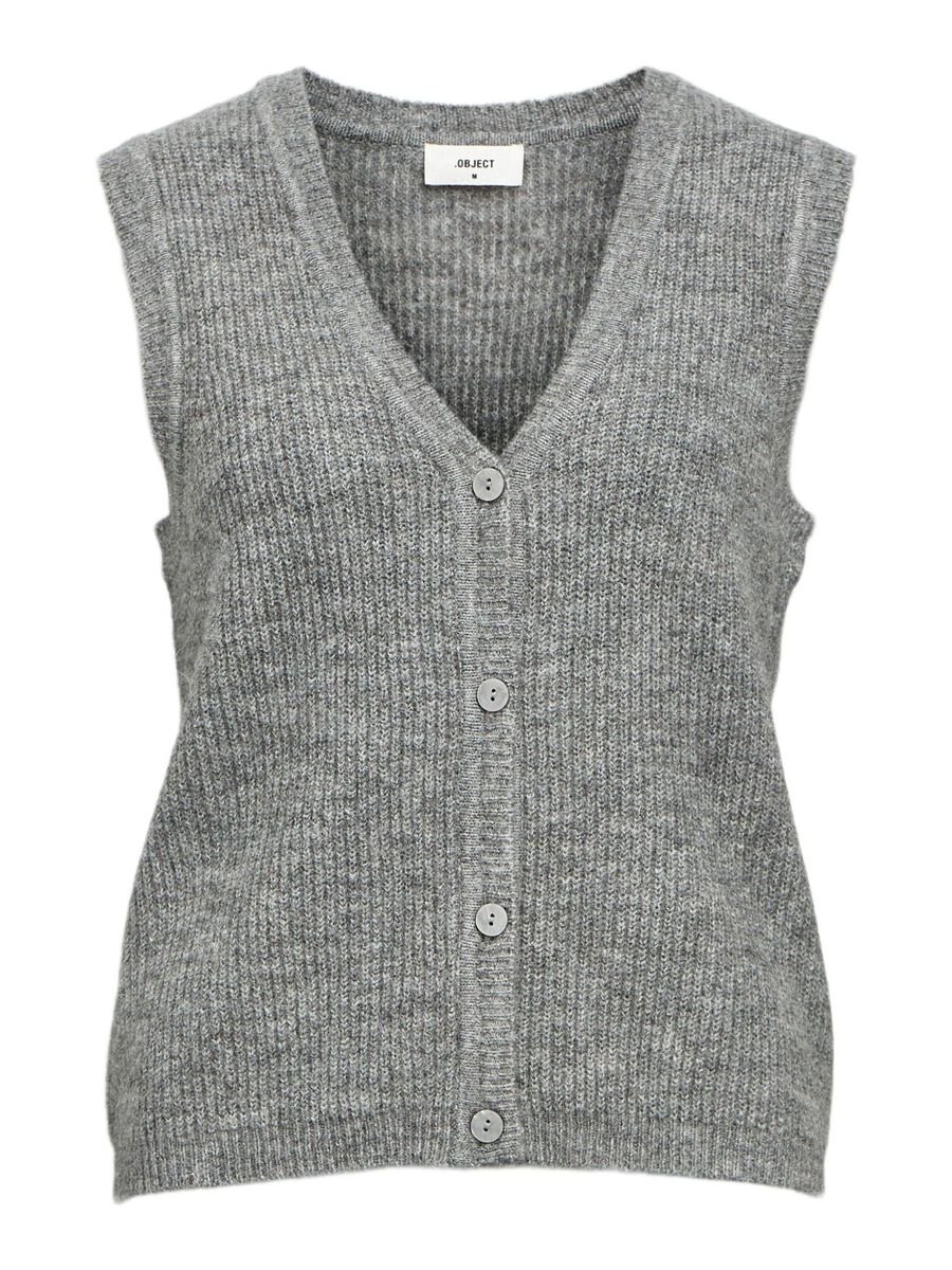 OBJECT KNITTED WAISTCOAT, Medium Grey Melange, highres - 23045620_MediumGreyMelange_001.jpg