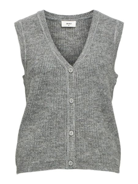 OBJECT KNITTED WAISTCOAT, Medium Grey Melange, highres - 23045620_MediumGreyMelange_001.jpg