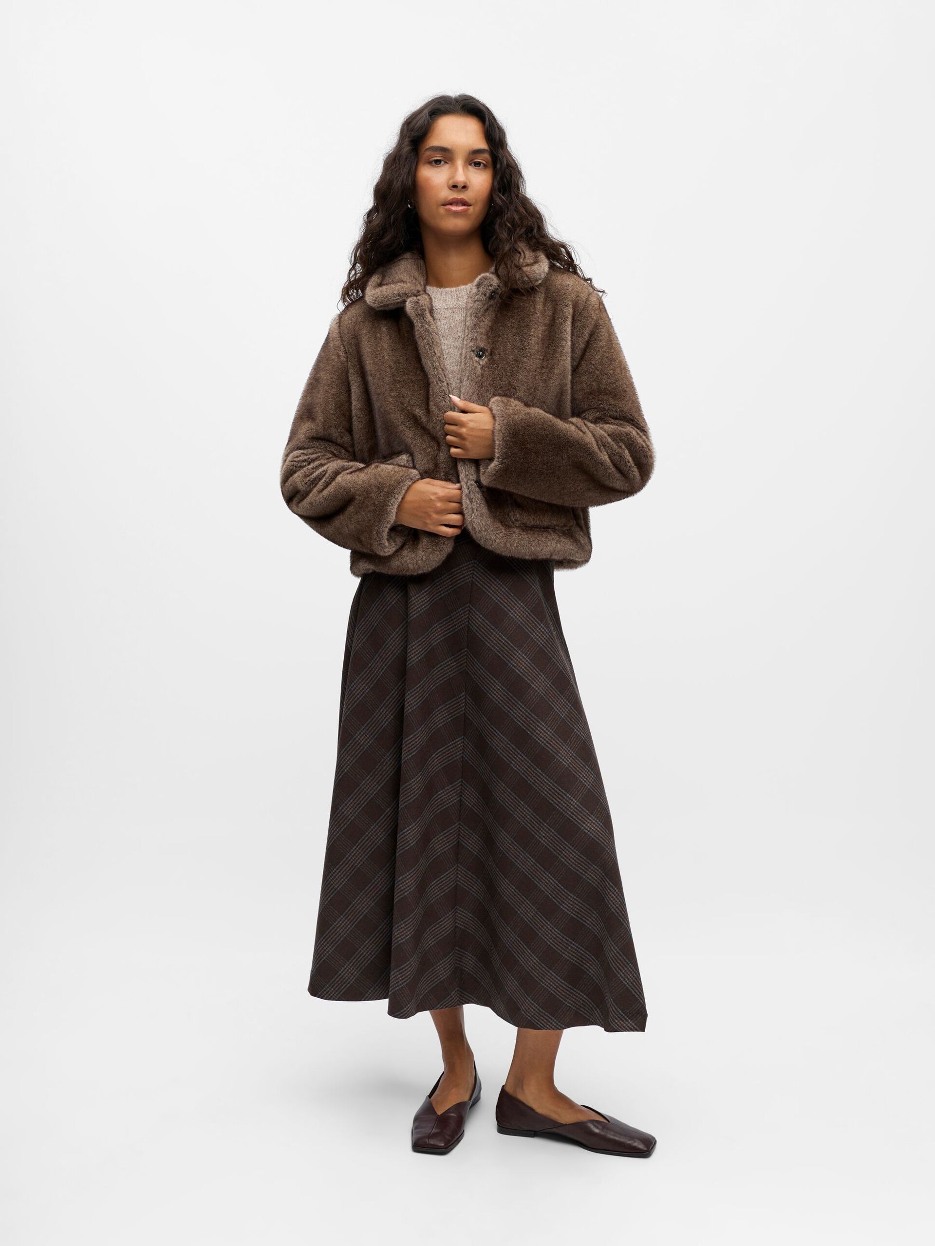 Carousel image - FAUX FUR JACKET, Morel | 4