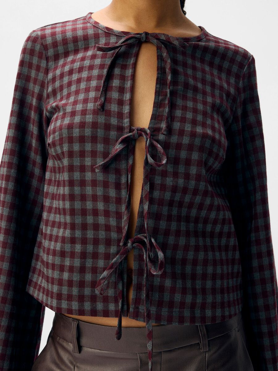 Carousel image - CHECKERED TOP, Mauve Wine | 5