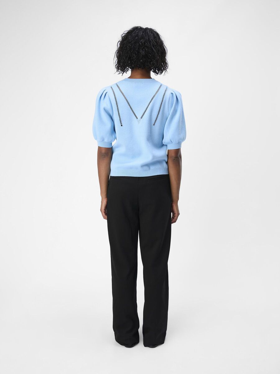 OBJECT PUFF SLEEVED KNITTED TOP, Airy Blue, highres - 23044918_AiryBlue_004.jpg