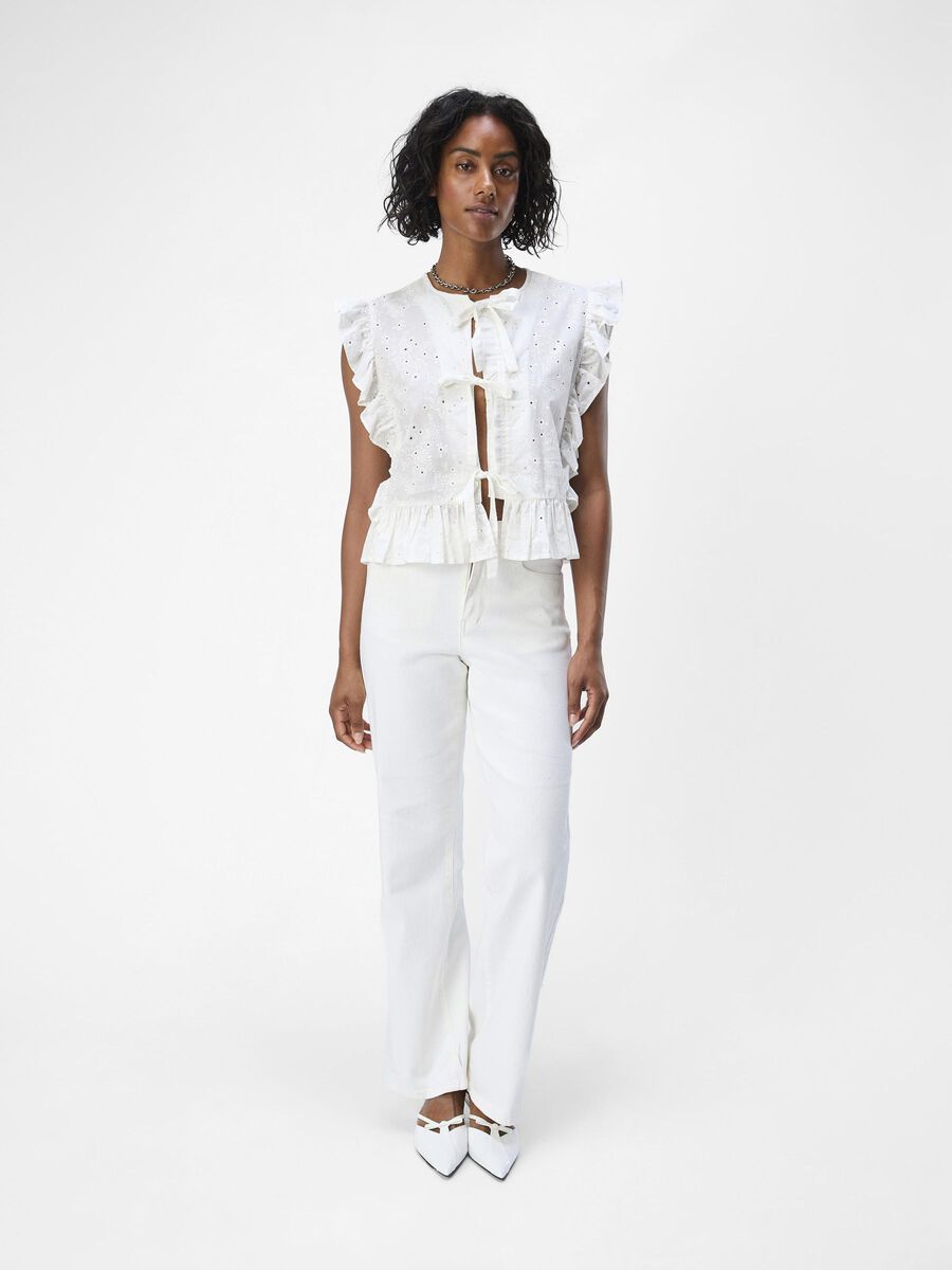 Carousel image - RUFFLED TOP, Cloud Dancer | 4