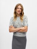Product image thumbnail - GEDETAILLEERD GEBREIDE TOP, Light Grey Melange | 2