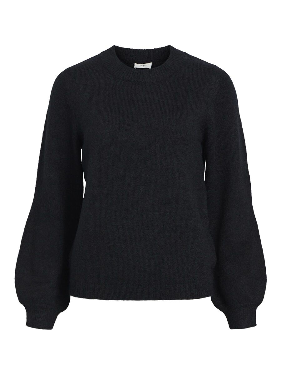 Object Collectors Item BALLOON SLEEVED KNITTED PULLOVER, Black, highres - 23027064_Black_001.jpg