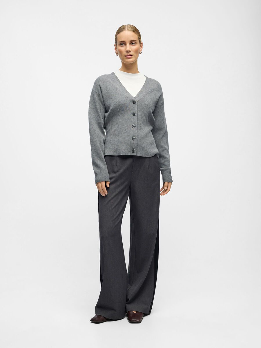 Carousel image - OBJLISA PANTALON À JAMBE AMPLE, Medium Grey Melange | 4